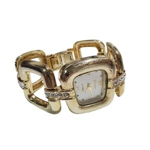 Geneva Platinum Goldtone Rhinestone bling fashion link bracelet Watch